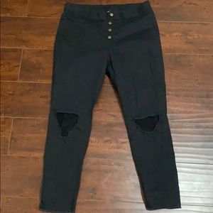 Distressed High Waisted Pants